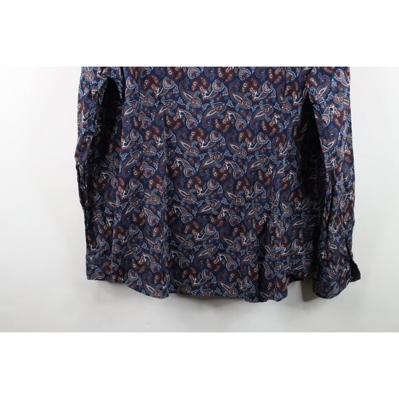 Express Mens Size 2XL XXL Slim Paisley Geometric Collared Button Shirt Cotton - Picture 11 of 11